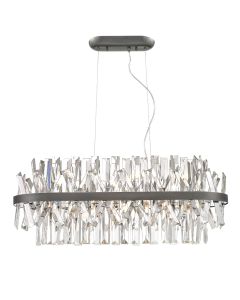 Κρεμαστό Κρεμαστό Τραβέρσα Οκτάφωτο 8xG9 L810xW310xH1430mm Διάφανο Γυαλί-Ασημί Αντικέ Viokef Veronica 4315300