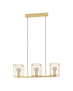 Κρεμαστό Φωτιστικό 78xH150cm Τρίφωτη Ράγα 3xE27 Χρυσαφί Eglo Cumiole 900399