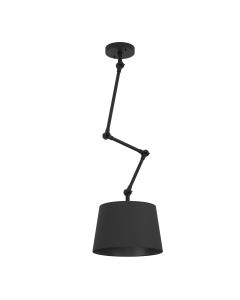 Κρεμαστό Φωτιστικό D35xH129cm Μαύρο Μονόφωτο 1xE27 E27 Σπαστή Ανάρτηση Eglo Pistunio 390112