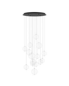 Κρεμαστό Φωτιστικό D58xH150cm LED 3000K 500lm Μαύρο Μέταλλο-Γυαλί Eglo Espardello 390333