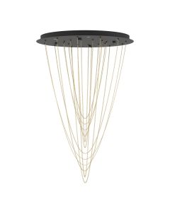 Κρεμαστό Φωτιστικό Led 3000K D58xH87,5cm Μαύρη Ροζέτα-Αλυσίδες Χρυσαφί Eglo Trepuco 390354