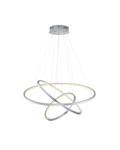 Κρεμαστό Φωτιστικό Nickel Mat 80xH150cm LED 78w 9200lm 3000-6000K Trio Lighting Aaron 352710307