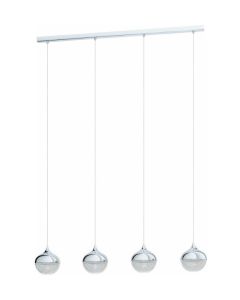 Κρεμαστό Φωτιστικό Ράγα Τετράφωτη L975xH1100mm 4xE14 Χρώμιο-Λευκό Eglo Mioglia 98628