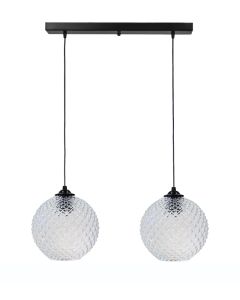 Κρεμαστό φωτιστικό 5010/2 RAGA BL-TRANSPARANTE ΓΥΑΛΙΝΟ Heronia 02-0368