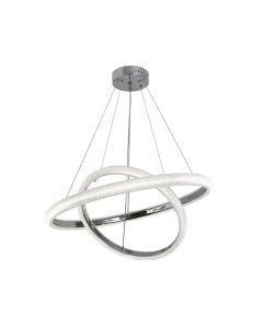 Κρεμαστό φωτιστικό LED 60W 3CCT by switch on base σε χρώμιο D:60cm 6102-Chrome