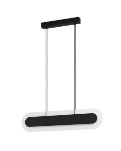 Μοντέρνο Κρεμαστό Φωτιστικό Μαύρη Ράγα L86xH150cm LED 3000K 2400lm Eglo Fabriano 390013
