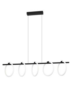 Μοντέρνο Κρεμαστό Φωτιστικό Μαύρο Ράγα L116,5xH120cm LED 3000K 1400lm Eglo Caranacoa 900563