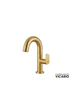 Μπαταρία Νιπτήρα με Βαλβίδα Clic-Clac Slim Vicario Brushed Gold 500010-201