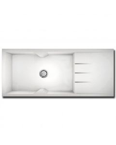 Νεροχύτης Κουζίνας 116x50cm Ένθετος Ερμάριο 80cm Γρανίτης Sanitec Ultra Granite 817-30-Bianco