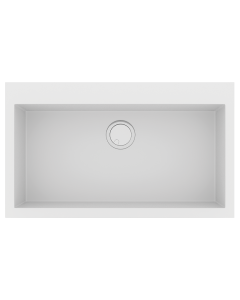 Νεροχύτης Κουζίνας 60x50cm Ένθετος Eρμάριο 60cm Γρανίτης Sanitec Ultra Granite 809-30-Bianco