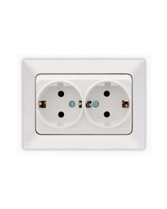 ΠΡΙΖΑ ΣΟΥΚΟ ΔΙΠΛΗ ΧΩΝΕΥΤΗ 16A ΛΕΥΚΗ Eurolamp 152-16003