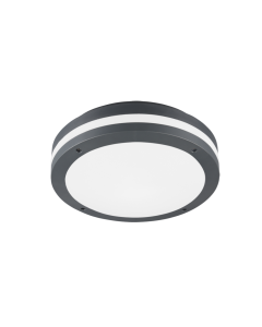Πλαφονιέρα Οροφής IP54 Ανθρακί 30x9cm LED 11w 3000K 1180lm Trio Lighting Piave 676960142