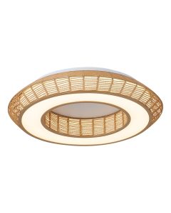 Πλαφονιέρα Οροφής Paper Fest Φυσικό Χρώμα 58xH11,5cm Led max 64w 3600lm CCT 3000-6000K Dimmable by Remote Control Sun Light ZEUS-60-Y 