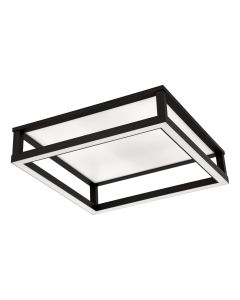 Πλαφονιέρα Οροφής Μαύρη 45x45xH15cm LED 2700-6500K 1200lm Ρυθμιζόμενη Τηλεχειριστήριο Eglo Macellara 390018