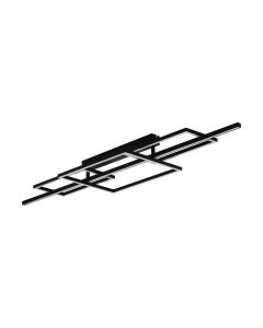 Πλαφονιέρα Οροφής Μαύρη L150xH12cm Led 3000K 5100lm Ρυθμιζόμενο Eglo Puebla 390282