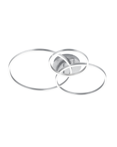 Πλαφονιέρα Οροφής Νίκελ Ματ 78xH11cm 2700-6500K 3200lm RGB Remote Control Trio Lighting Winona 670810607