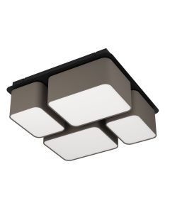 Πλαφονιέρα Οροφής Τετράφωτη 51xH17,5cm Μεταλλική Μαύρο-Ανθρακί-Καφέ 4xE27 Eglo Mordazo 900524