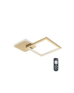 Πλαφονιέρα Οροφής Χρυσαφί 32,8cm LED 3000-6500Κ 2100lm 33cm Μνήμη,Tηλεχειριστήριο, Νυχτός Eglo Gafares 900424