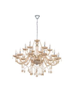 Πολυέλαιος Δωκαοκτάφωτος 100xH150cm 18xE14 Χρώμιο -Μελί Κονιάκ Eglo Basilano 39095