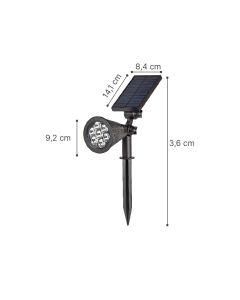 Προβολάκι Ηλιακό Καρφωτό IP65 LED 2W RGB Solar Spike Black it-Lighting Amistad 80204910S