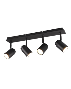 Σποτ IP44 Τετράφωτη Ράγα Μαύρο Ματ 52xH9cm 4xGU10 Trio Lighting Angelo 880400432