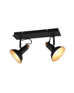 Σποτ Δίφωτο 2xE14  40x13,8xΗ22,8cm Μέταλλο Μαύρο Ματ -Χρυσό Trio Roxie 811900232