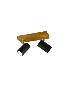 Σποτ Κινητό 26xH16cm Δίφωτο 2xGU10 Ξύλο-Μαύρο Ματ Trio Lighting Marley 812400232