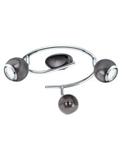 Σποτ Τρίφωτη Ροζέτα D34,5xB29cm 3xGU10 3x2,8w 3x250lm 3000Κ Ατσάλι Νίκελ-Μαύρο Eglo Bimeda 31007