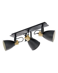 Σποτ Τρίφωτο 670xH240mm 3xE27 Μέταλλο Ανθρακί -Ξύλο Eglo Coswarth 99076