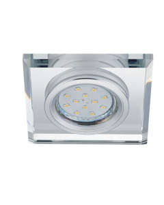 Σποτ Χωνευτό Τετράγωνο 9xH7cm Χρωμέ-Γυαλί 1xGU10 Trio Lighting Pirin 652200152