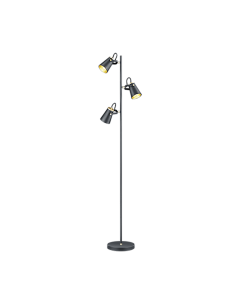 Φωτιστικό Δαπέδου Μαύρο Ματ 38xH160cm Τρίφωτο 3xE14 Trio Lighting Edward 408800332