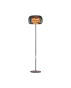 Φωτιστικό Επιδαπέδιο Ø40xH158cm Τετράφωτο 4xG9 Χρωμέ Βάση-Φιμέ Γυαλί Trio Lighting Vapore 411210406