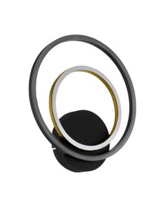 Φωτιστικό Επιτοίχιο 5xH32,5cm Μαύρο-Χρυσαφί LED 3000K 1700lm Ρυθμιζόμενο Eglo Lanacera 390088