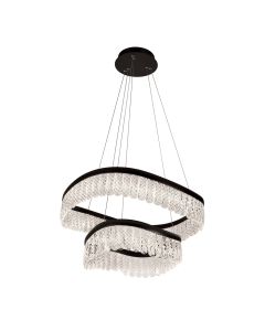 Φωτιστικό Κρεμαστό 600xH1200mm Led 51w 2000 lm 3000K Μαύρο-Κρύσταλλα Viokef Crystal  4291600