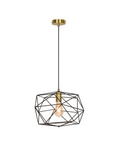 Φωτιστικό Κρεμαστό Ø370x300xY1200mm 1xE27 Μαύρο-Οξυντέ Viokef Komodo 4217800