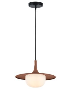 Φωτιστικό Κρεμαστό Καφέ-Λευκό Μονόφωτο 1xE27 D350xH1500mm Fred 4312601