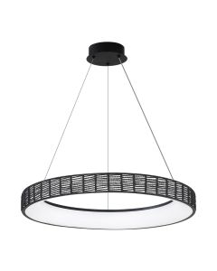 Φωτιστικό Κρεμαστό Μέταλλο & Paper Fest Μαύρο 61xH120cm Led max 76w 2800lm CCT 3000-6000K Dimmable by Remote Control Sun Light FORTE-63P-BK 