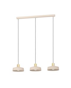 Φωτιστικό Κρεμαστό Τρίφωτο L930xB230xH1100mm 3xΕ27 Απόχρωση Άμμου-Βουρτσιστός Ορείχαλκος Eglo Valdiola 900431