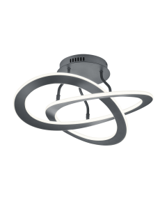 Φωτιστικό Οροφής Antracite 53xH23cm LED 40w 3000K 5200lm Switch Dimmer Trio Lighting Oakland 621710142