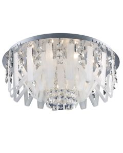 Φωτιστικό Πλαφονιέρα Οροφής 60xH23cm 15xG4 Χειροποίητο Γυαλί-Κρύσταλλα Asfour Sun Light 6013-15C