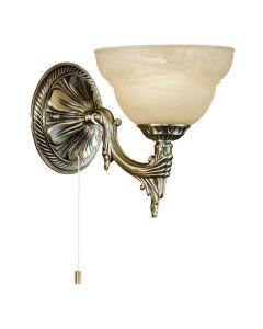 Φωτιστικό Τοίχου 17xH20cm 1xE14 Χυτό Μέταλλο -Γυαλί Αλάβαστρος Σαμπανιζέ Eglo Marbella 85859