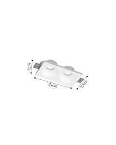Χωνευτό σποτ από γύψο 2XGU10 D:21cm Χ0015-WH