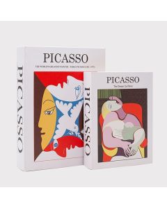 S/2 ΚΟΥΤΙΑ ΒΙΒΛΙΑ PICASSO ΞΥΛΙΝΑ ΛΕΥΚΟ - ΚΟΚΚΙΝΟ - ΜΑΥΡΟ 34x25x7cm / 27x20x5.5cm Eurolamp 819-00465