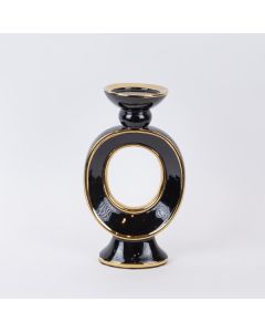 ΚΗΡΟΠΗΓΙΟ ΚΕΡΑΜΙΚΟ ΜΑΥΡΟ-ΧΡΥΣΟ 16.8x10.5x29.3cm Eurolamp 752-25057