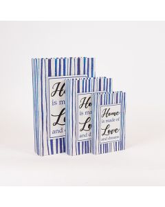 S/3 ΚΟΥΤΙΑ ΒΙΒΛΙΑ ΞΥΛΙΝΑ ΓΑΛΑΖΙΟ - ΛΕΥΚΟ 33x22x7cm / 26x17x5cm / 21x13x3cm Eurolamp 819-00280