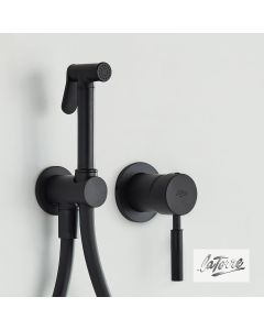 Σύστημα Μπιντέ με Μίκτη Εντοιχισμού Ζεστό-Κρύο, Flush-Mix Τech La Torre Black Matt 12211-400