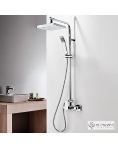 Μπαταρία Ντουζιέρας με Κεφαλή και Κολώνα μη ρυθμιζόμενου ύψους Quadra Chrome 144066-100