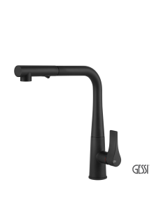 Μπαταρία Νεροχύτη Κουζίνας με Τηλέφωνο Ντους Proton Gessi Black Matt 17177-299