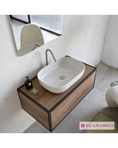 Νιπτήρας Πορσελάνης Glam 56x39 Scarabeo White 1804-300