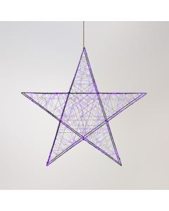 ΑΣΤΕΡΙ ΦΩΤΙΖΟΜΕΝΟ 78cm, 240 LED, 4,5V ΜΕΤΑΣΧΗΜΑΤΙΣΤΗ, TIMER, ΜΑΥΡΟΣ ΜΕΤΑΛΛΙΚΟΣ ΣΚΕΛΕΤΟΣ, ΜΑΥΡΟ ΧΑΛΚΙΝΟ ΚΑΛΩΔΙΟ, ΜΩΒ LED, ΠΡΟΕΚΤΑΣΗ ΠΑΡΟΧΗΣ 5m, IP44 Eurolamp 600-22520
